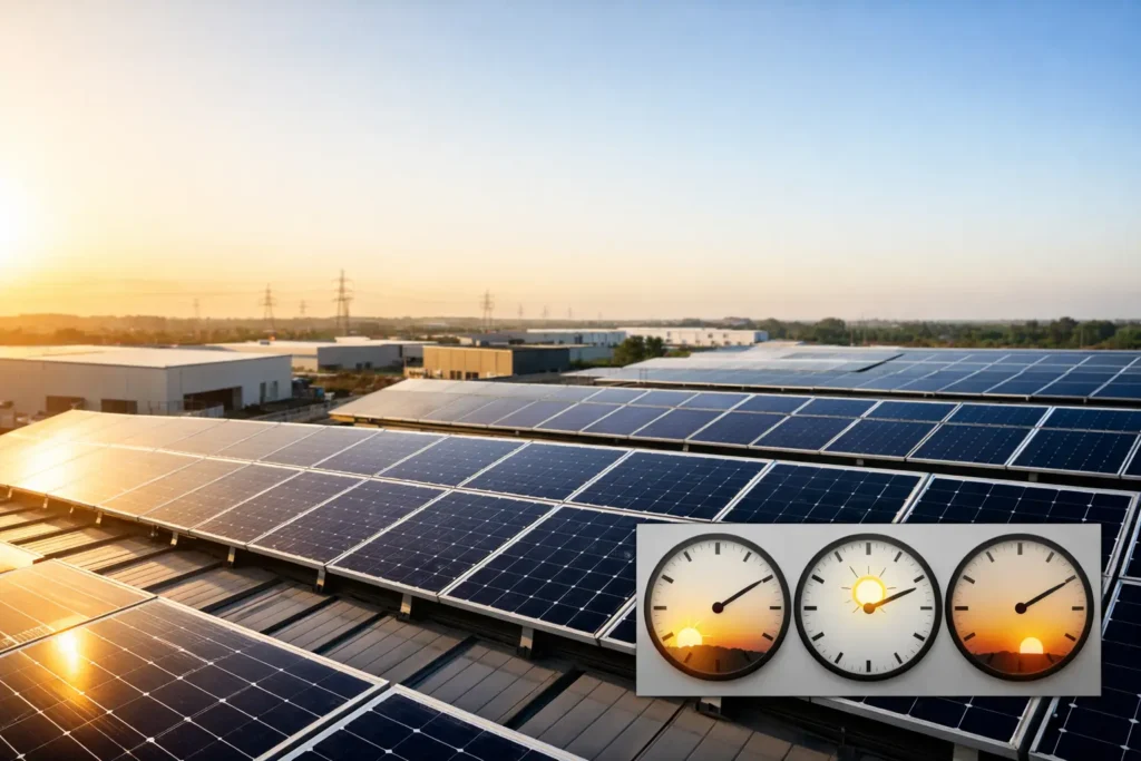 Quanto produce il fotovoltaico industriale per fascia oraria
