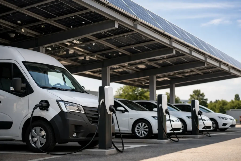 Carport fotovoltaico con ricarica flotte