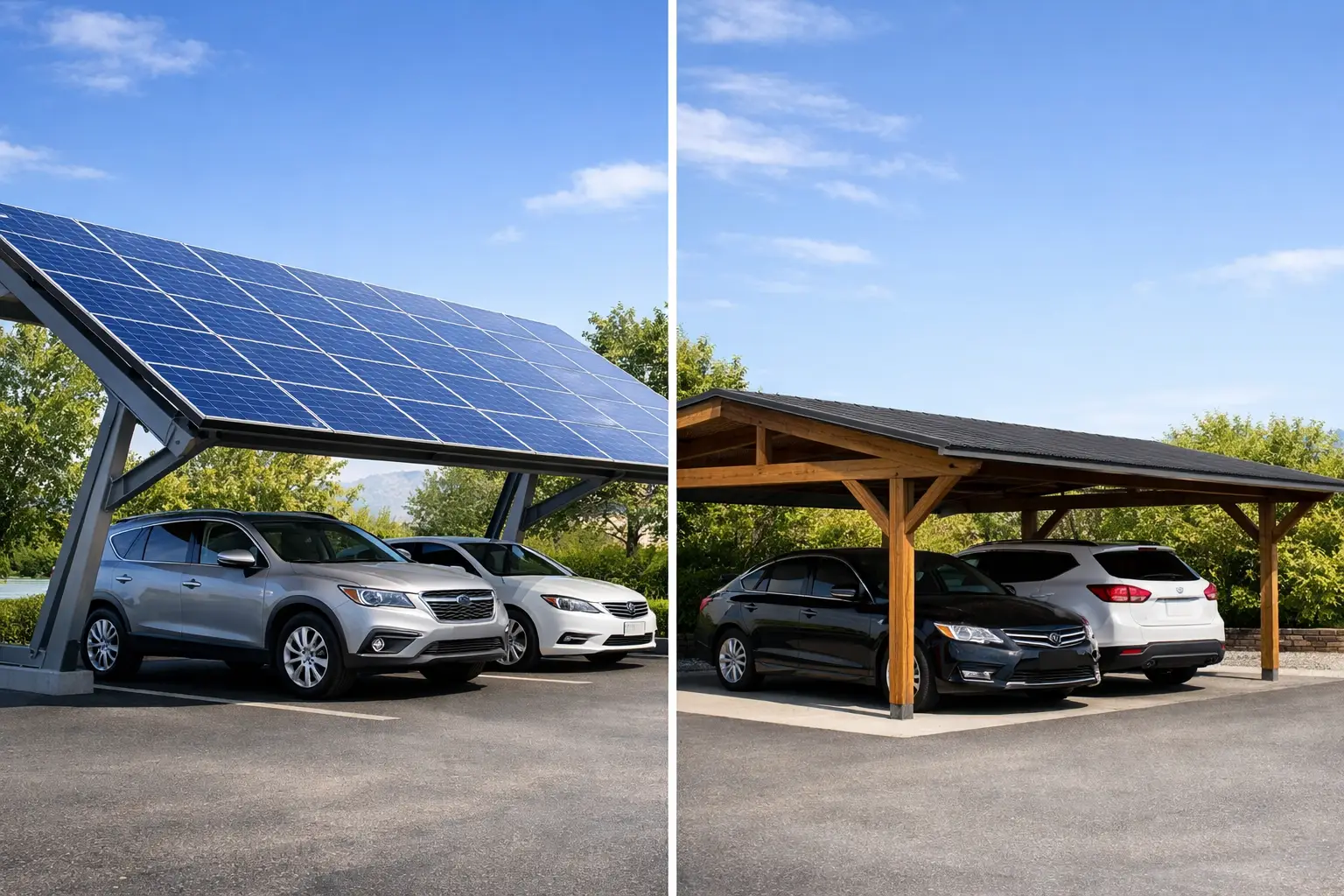 Carport fotovoltaico vs pensilina tradizionale